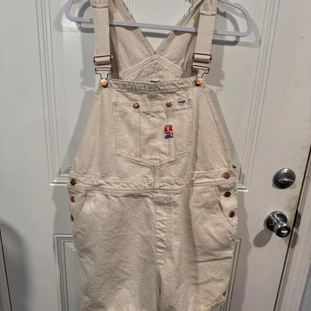 Wrangler Women's Cream and White Dungarees-overalls